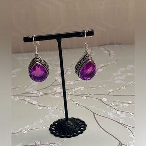 Pink Amethyst sterling silver earrings